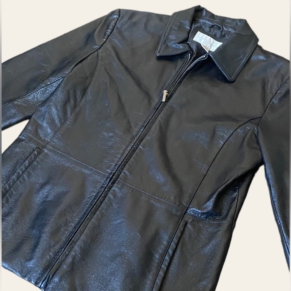 All black leather jacket - Picture 2 of 3